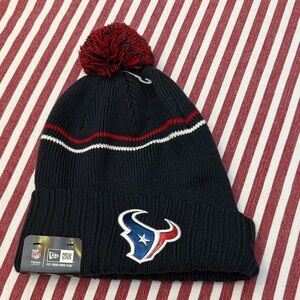 New Era Dark Navy Knit Beanie with Houston Texans Logo
